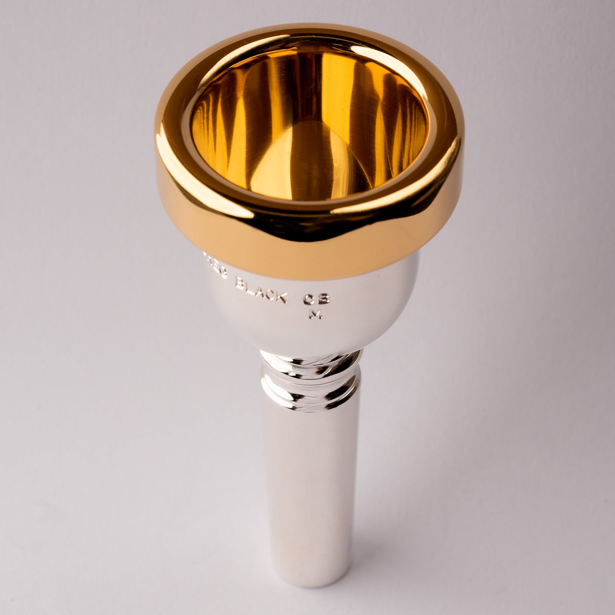 Gold Plate Rim & Interior Cup w/Silver Trombone Mouthpiece